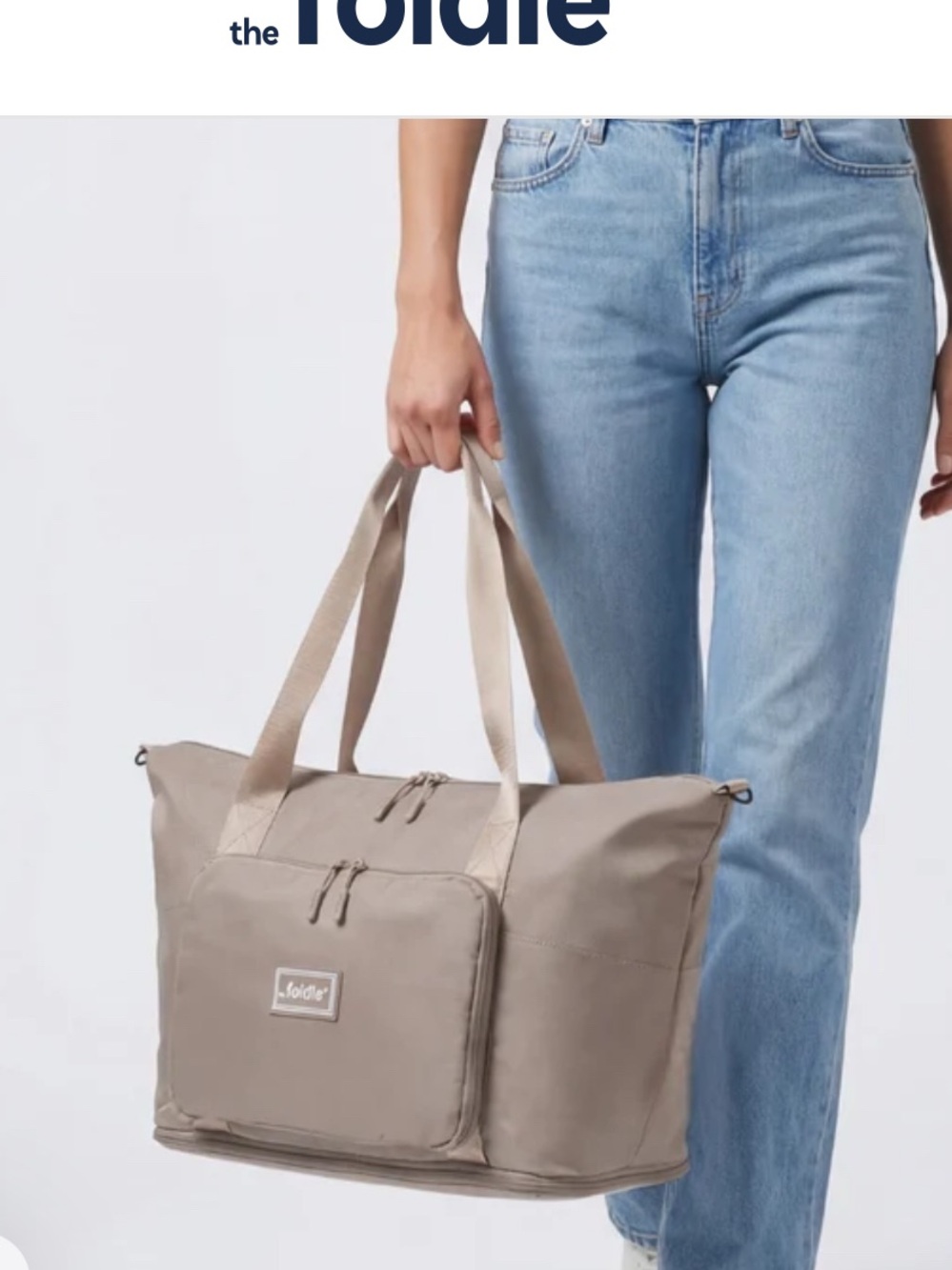 Foldie Taupe Travel Tote Bag for Women